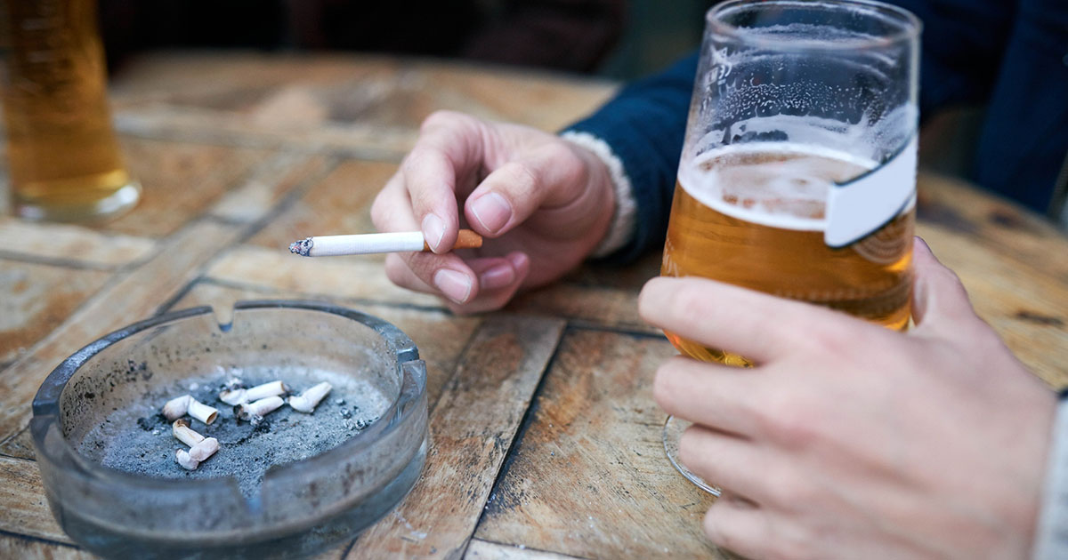 Smoking and alcohol use contribute to many cases of cancer.
